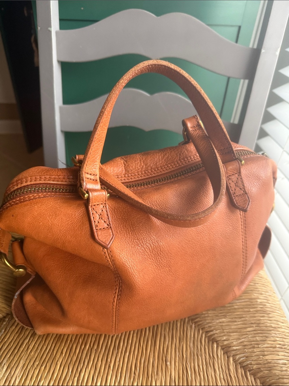 Madewell Glasgow Leather Satchel brass hardware - Picture 4 of 14